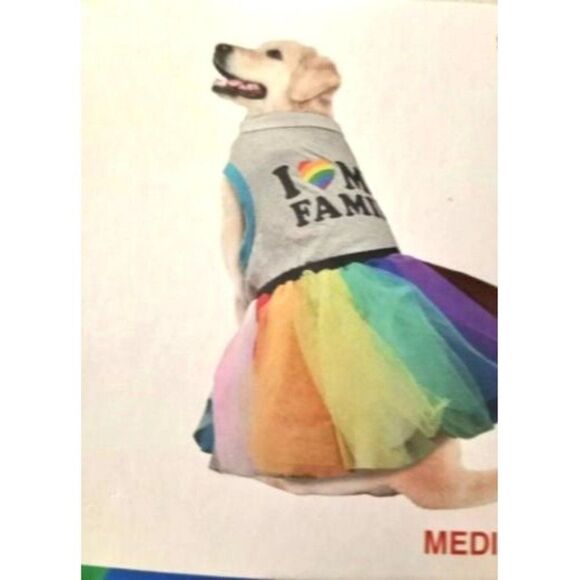 ‎Pride Pet Costume-NWT-Size Large-Tee & Tutu Dogs/Cats-LGBTQ+ - Picture 1 of 7